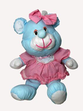 Vintage Bikin Puffalump Blue Bear Parachute Nylon Fabric